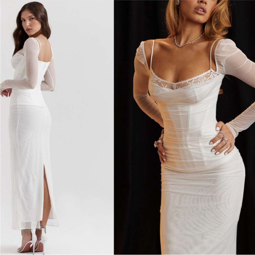 HOUSE OF CB M D-DD  'Katarina' White Maxi Dress‎ NWOT size M - Picture 3 of 17